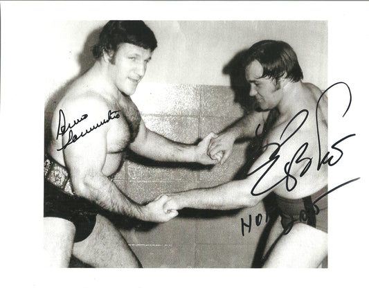 BLZ  The Living Legend Bruno Sammartino ( Deceased )  Larry Zbyszko  Autographed Wrestling Photo w/COA