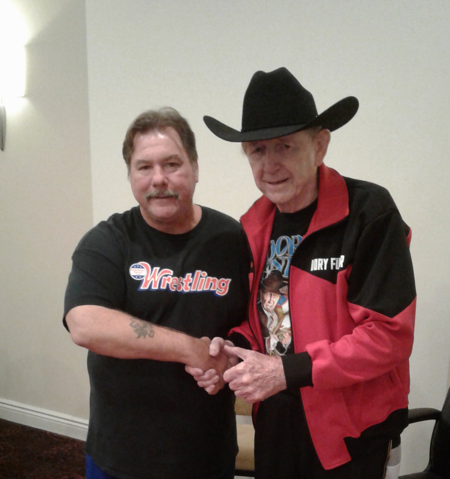 M177 Dory Funk Jr. vs Terry Funk Autographed Wrestling Photo w/COA