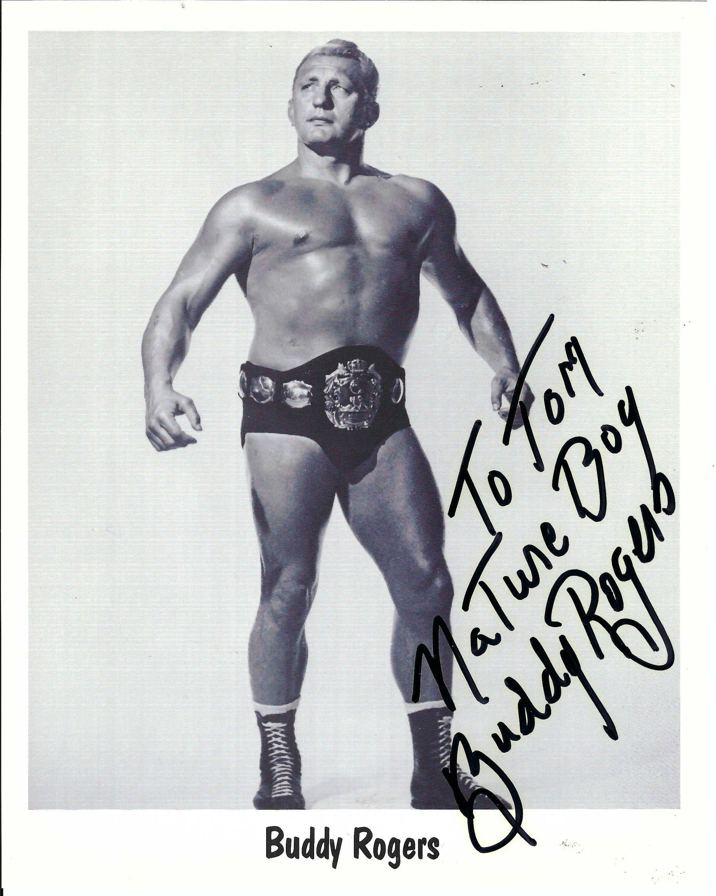 BR1  Original Nature Boy Buddy Rogers  Autographed 8x10 Wrestling photo w/COA