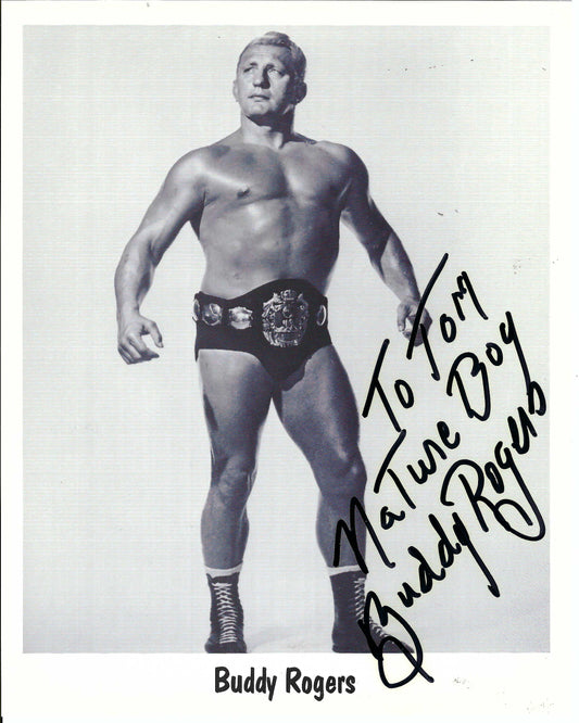 BR1  Original Nature Boy Buddy Rogers  Autographed 8x10 Wrestling photo w/COA