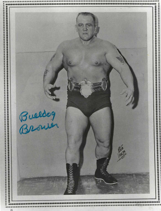 BB2  Dick "the Bulldog " Brower ( Deceased ) Autographed 8x10 Wrestling Photo w/COA