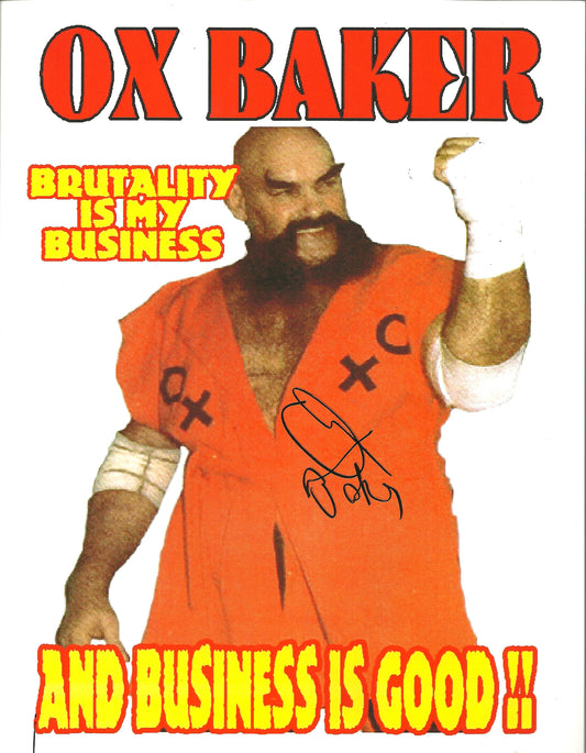 M131  Ox Baker ( Deceased ) Autographed Wrestling Photo w/COA