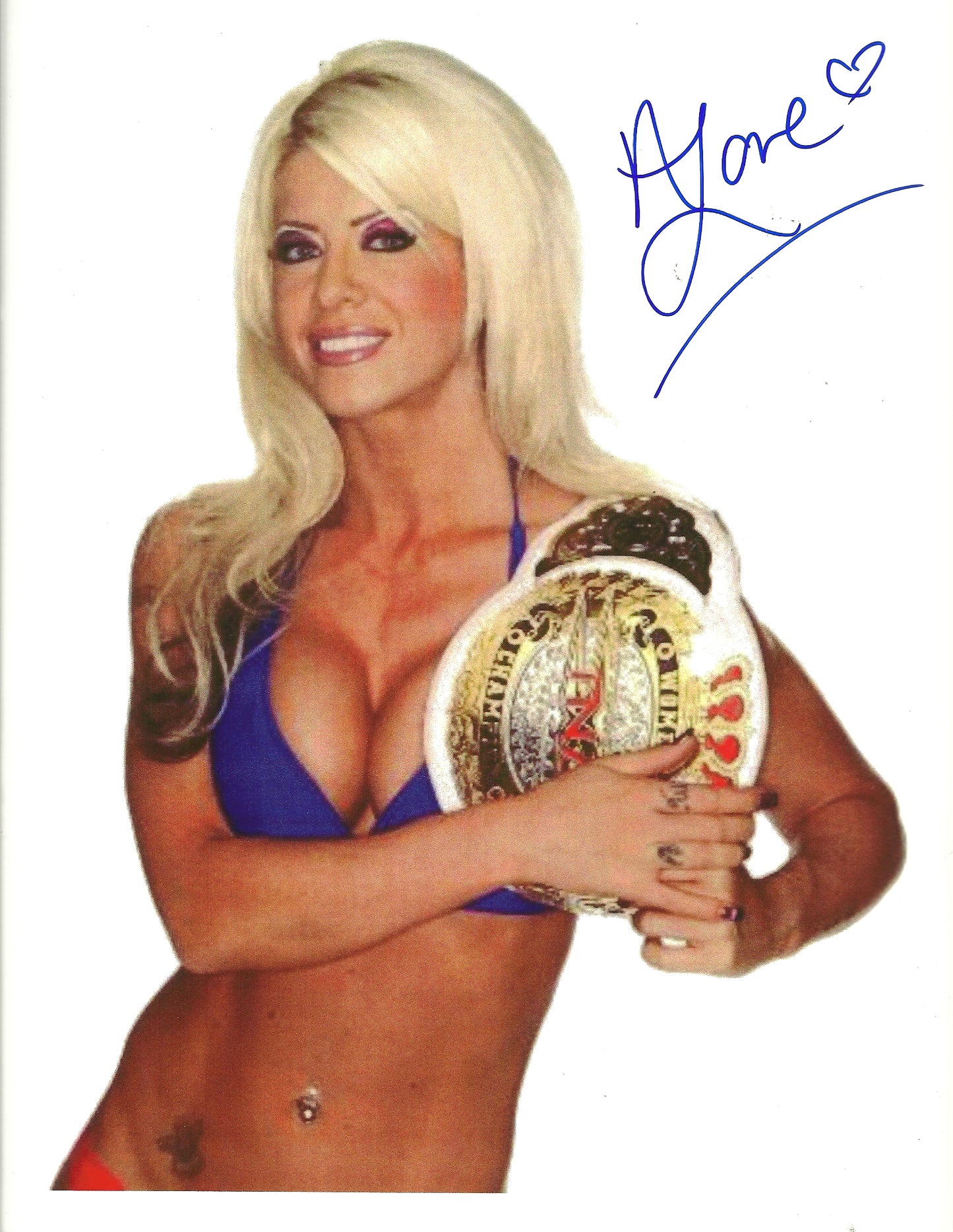 M165  Angelina Love Autographed Wrestling Photo w/COA