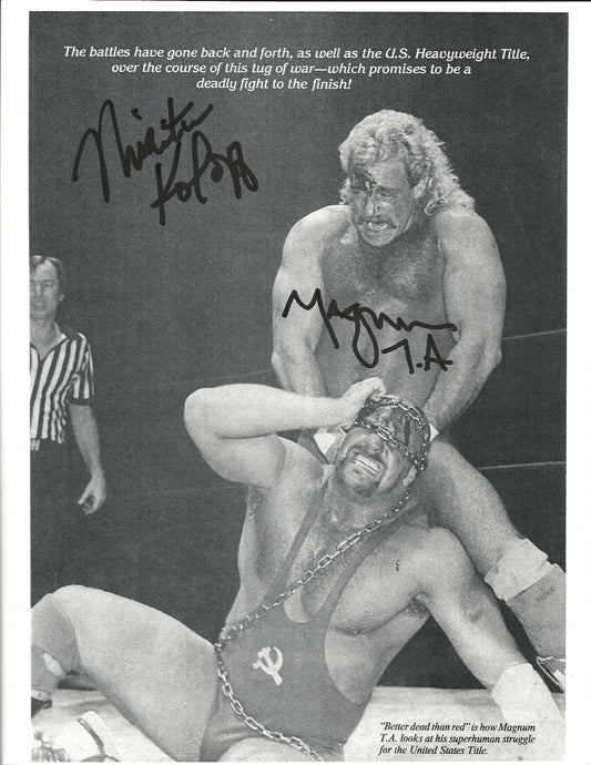 M212  Magnum TA vs Nikita Koloff Autographed Wrestling Photo w/COA