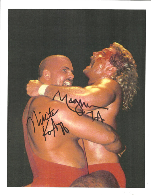 M213  Magnum TA vs Nikita Koloff Autographed Wrestling Photo w/COA