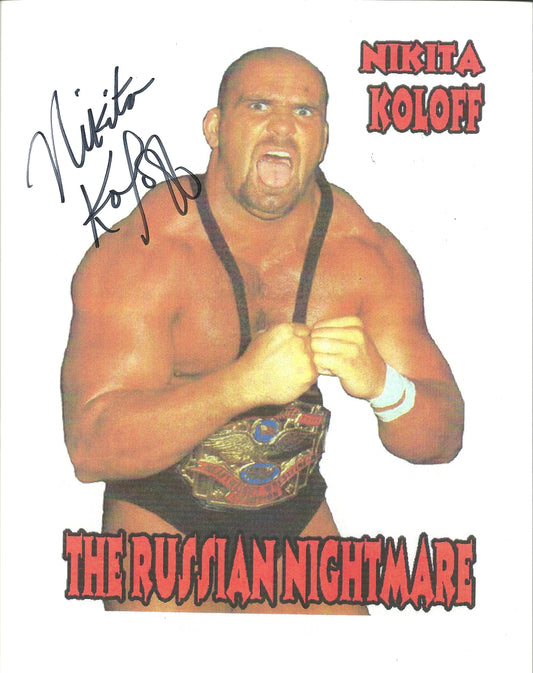 M214  The Russian Nightmare  Nikita Koloff Autographed Wrestling Photo w/COA