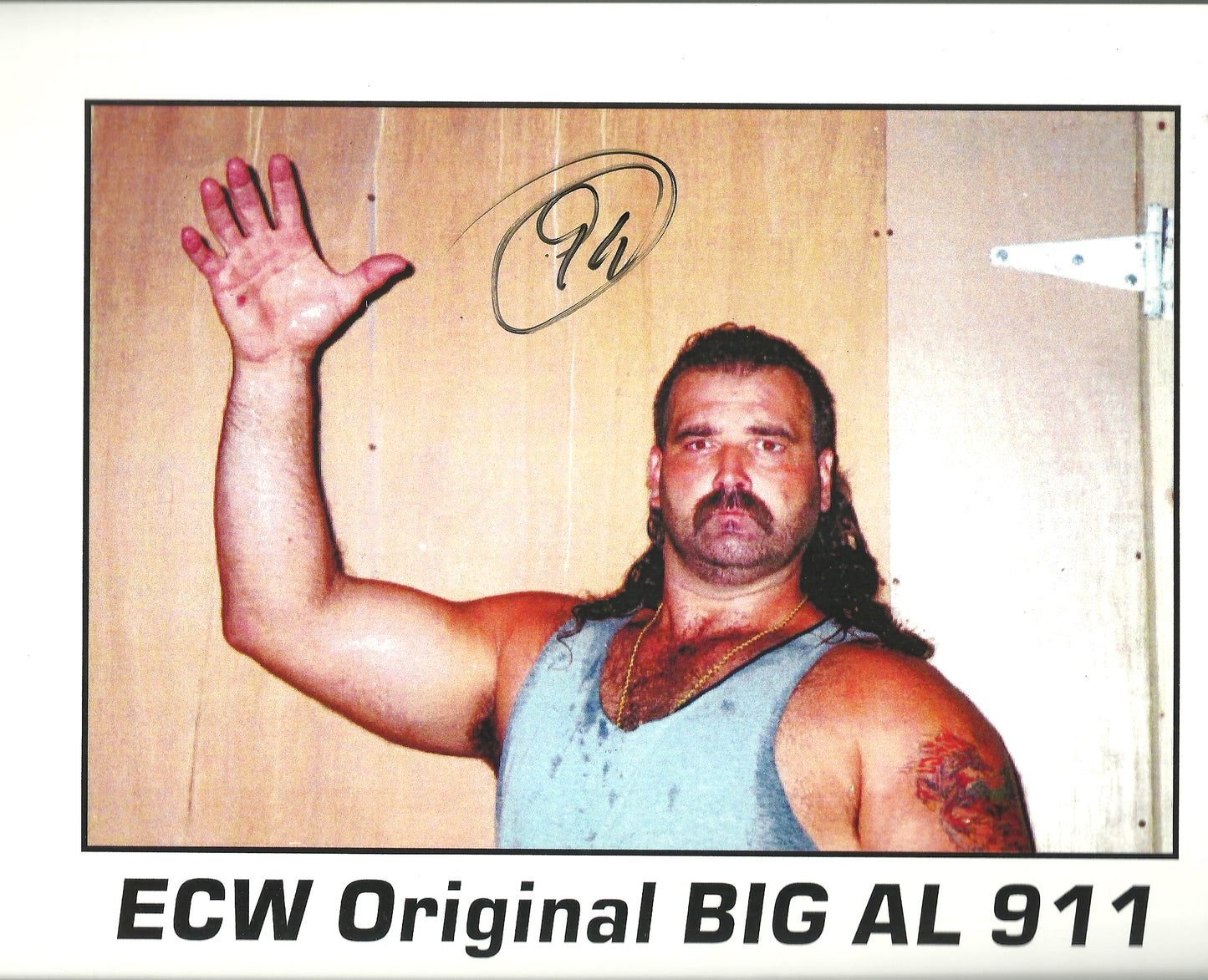 M235  911 Big Al Autographed Wrestling Photo w/COA