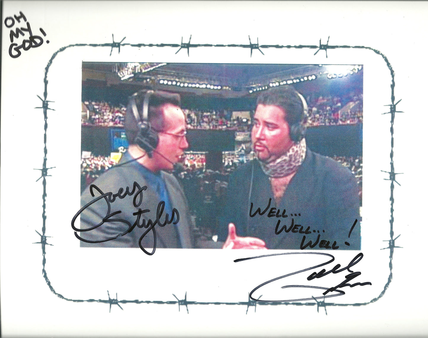 M238  Joey Styles and Joel Gertner   Autographed Wrestling Photo w/COA