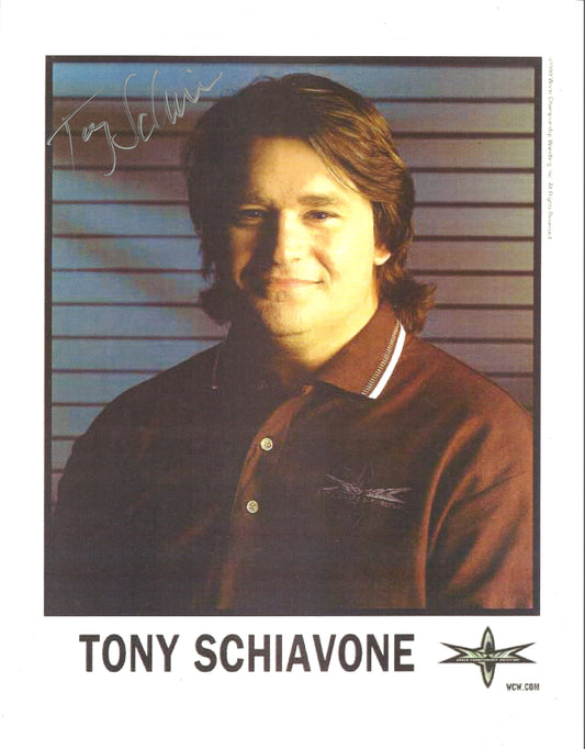 M244  Tony Schiavone Autographed Wrestling Photo w/COA