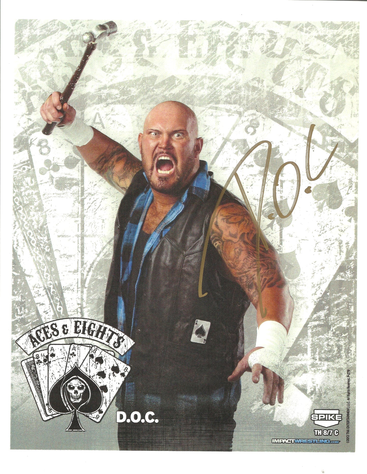 M253 D.O.C. Aces and Eights  Autographed Wrestling Photo w/COA