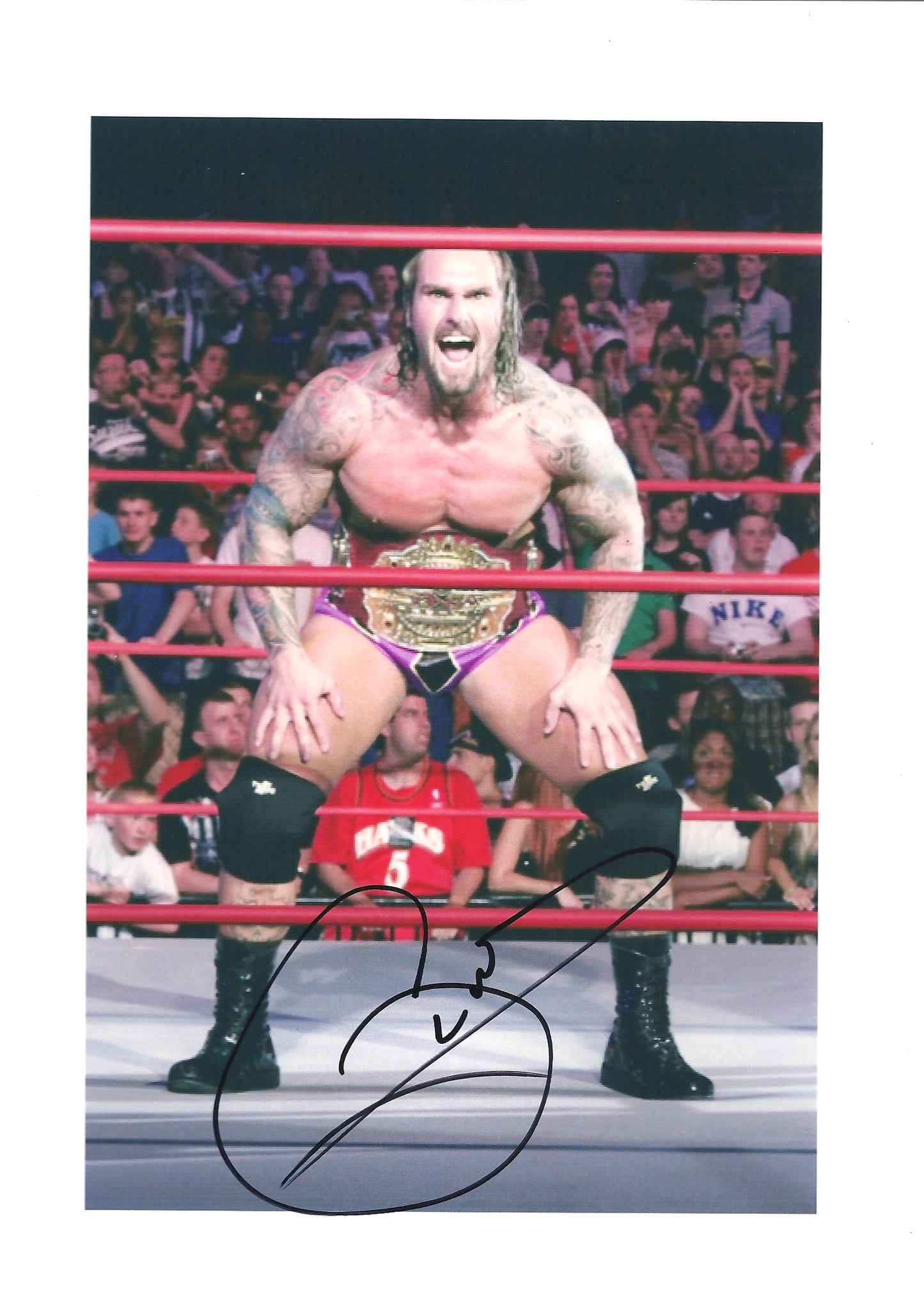 M254  Gunner Autographed Wrestling Photo w/COA