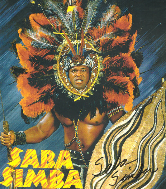 M275  Saba Simba Tony Atlas Autographed Wrestling Photo w/COA