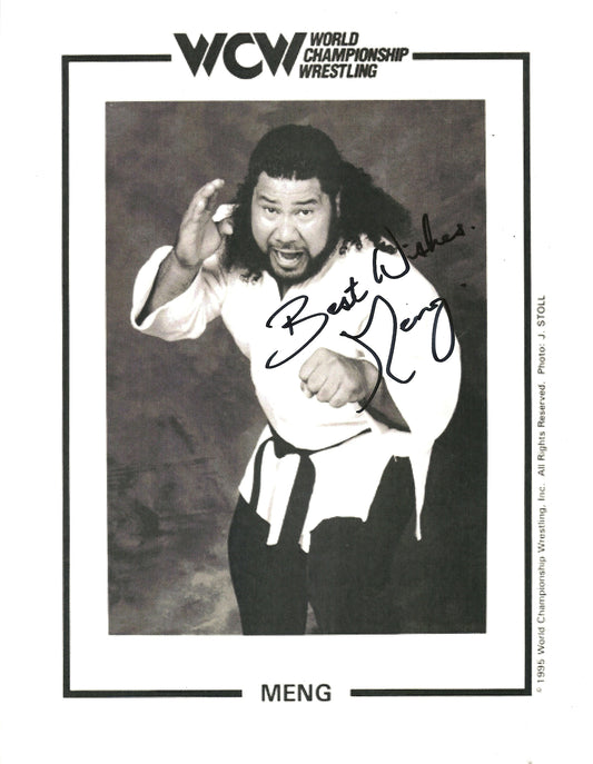 M287  Meng Autographed Wrestling Photo w/COA