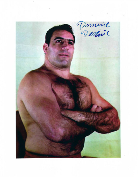 M3054  Dominic DeNucci  ( Deceased )  Autographed Wrestling Photo w/COA