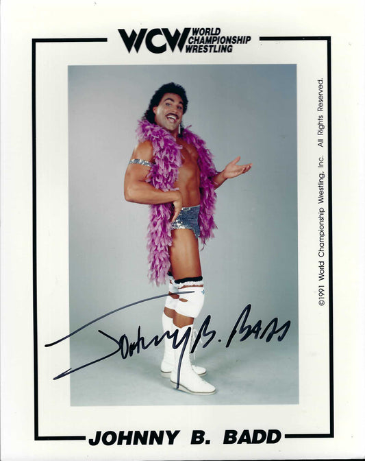 M3059  Johnny B. Badd  Autographed Wrestling Photo w/COA