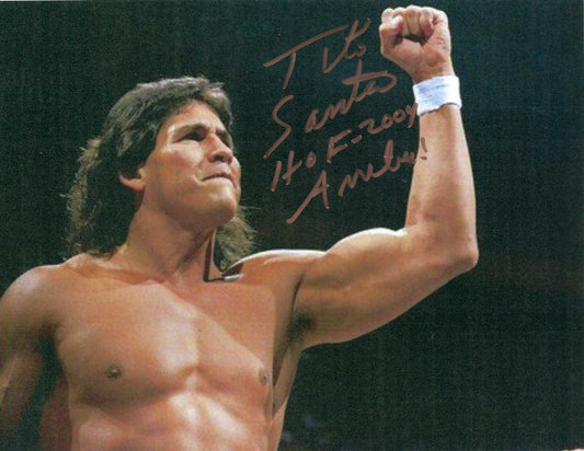 M3068  Tito Santana Autographed Wrestling Photo w/COA