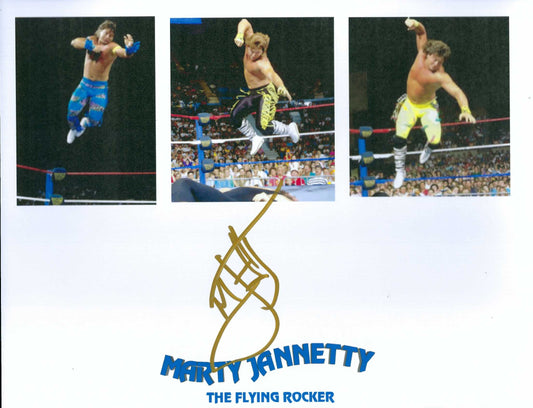 M3096  Marty Jannetty  Signed Wrestling Photo w/COA