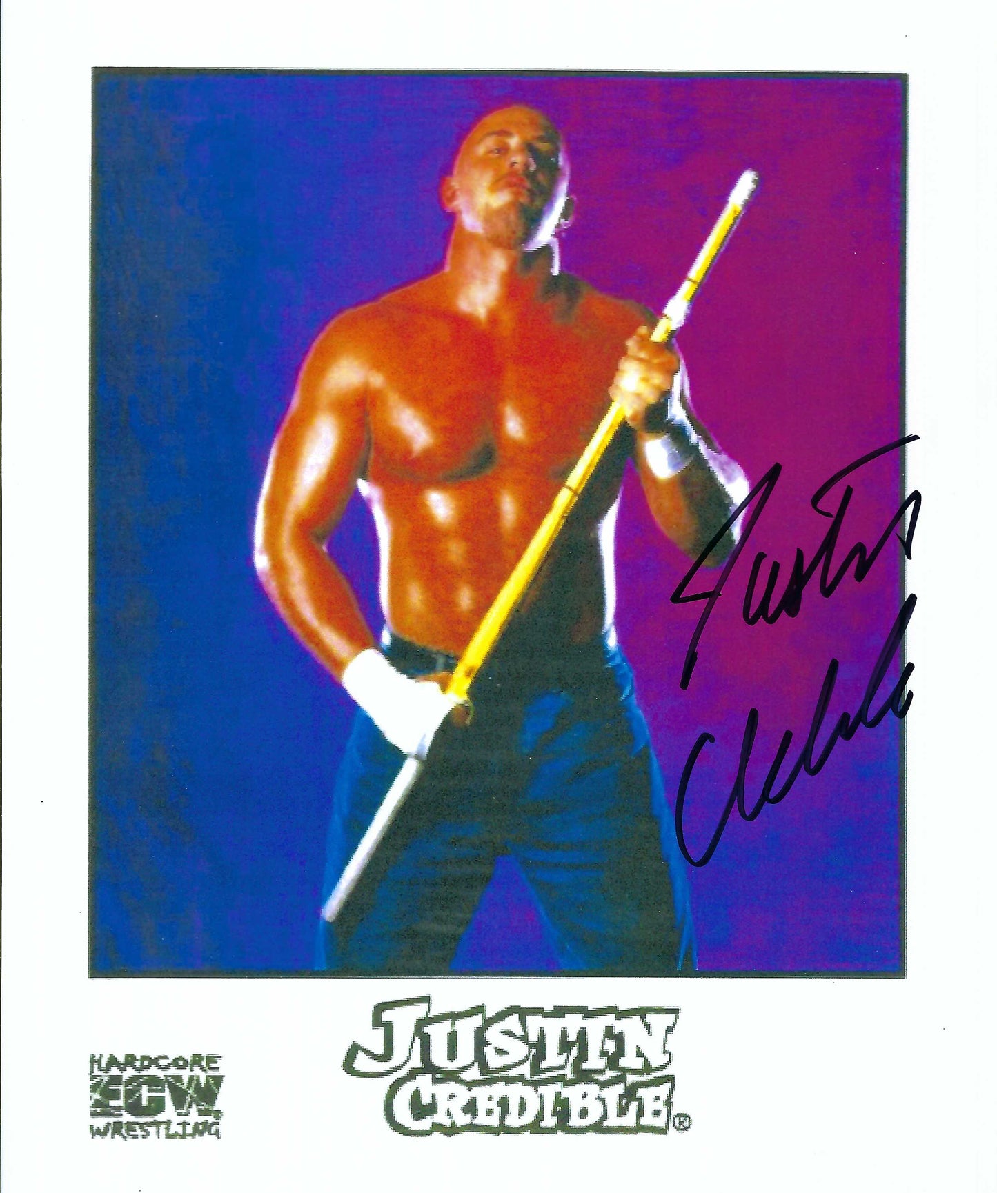 M3116  Justin Credible Autographed 8x10 Wrestling Photo w/COA