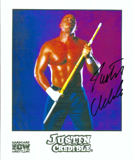 M3116  Justin Credible Autographed 8x10 Wrestling Photo w/COA