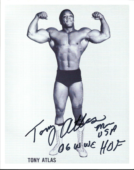 M3118  Tony " Mr. USA " Atlas Original 1980'S Autographed 8X10 Wrestling Photo w/COA