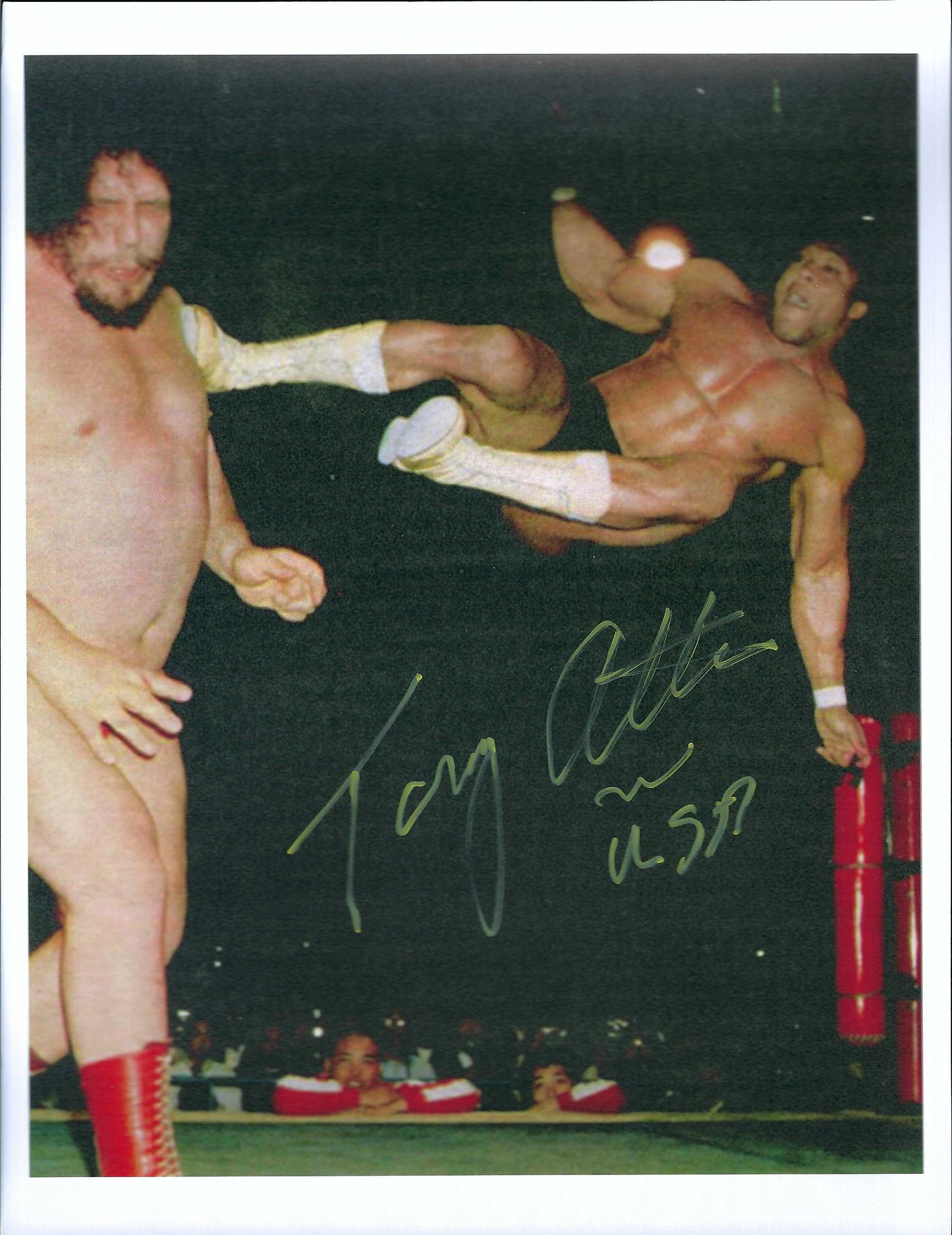 M3120  Tony " Mr. USA " Atlas Autographed 8X10 Wrestling Photo w/COA