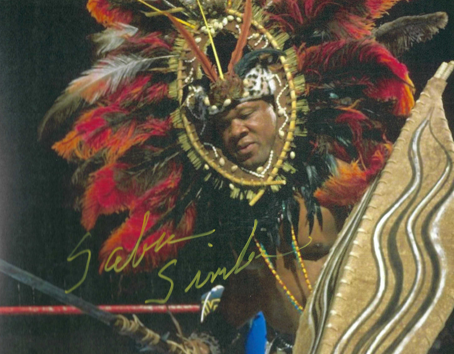 M3127  Tony Atlas / Saba Simba Autographed 8X10 Wrestling Photo w/COA