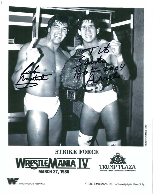 M3129  Strikeforce Tito Santana and   Rick Martel Autographed 8X10 Wrestling Photo w/COA