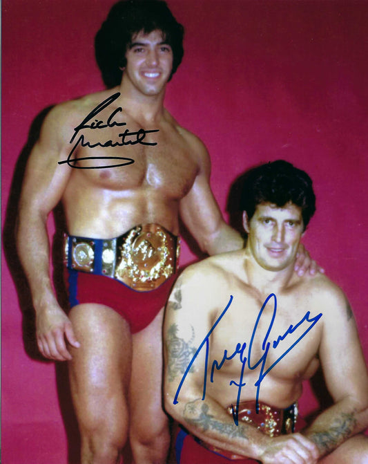M3132  Tony Garea  Rick Martel Autographed 8X10 Wrestling Photo w/COA