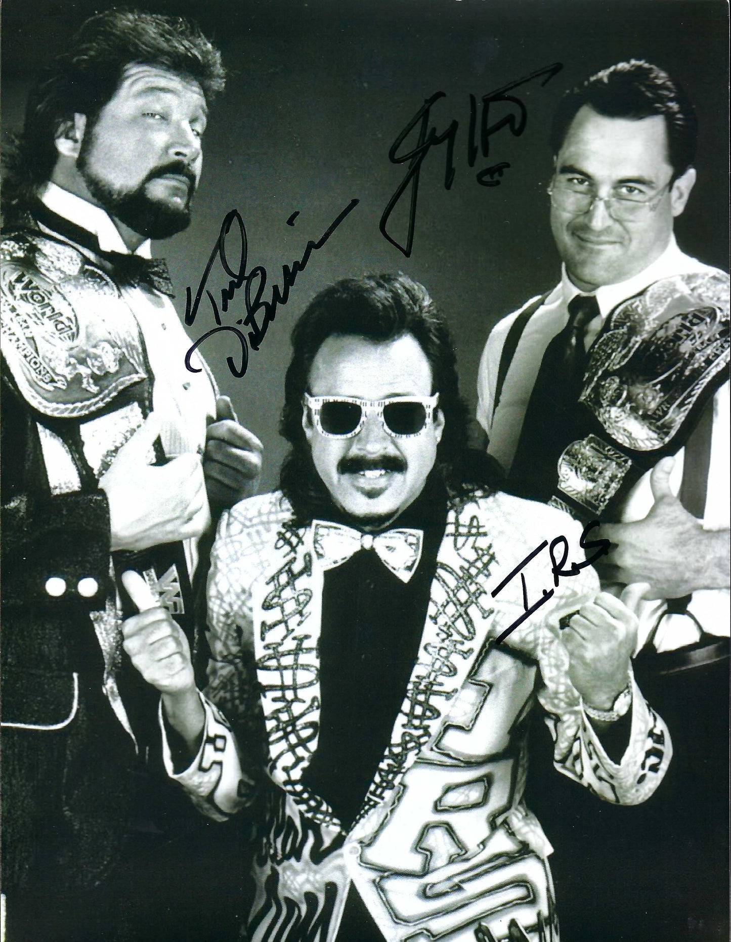 M3141  Money Inc. w/ Jimmy Hart   Autographed Wrestling Photo w/COA