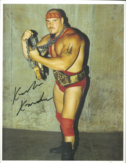 M321  Krusher Kruchchev  Autographed Wrestling Photo w/COA