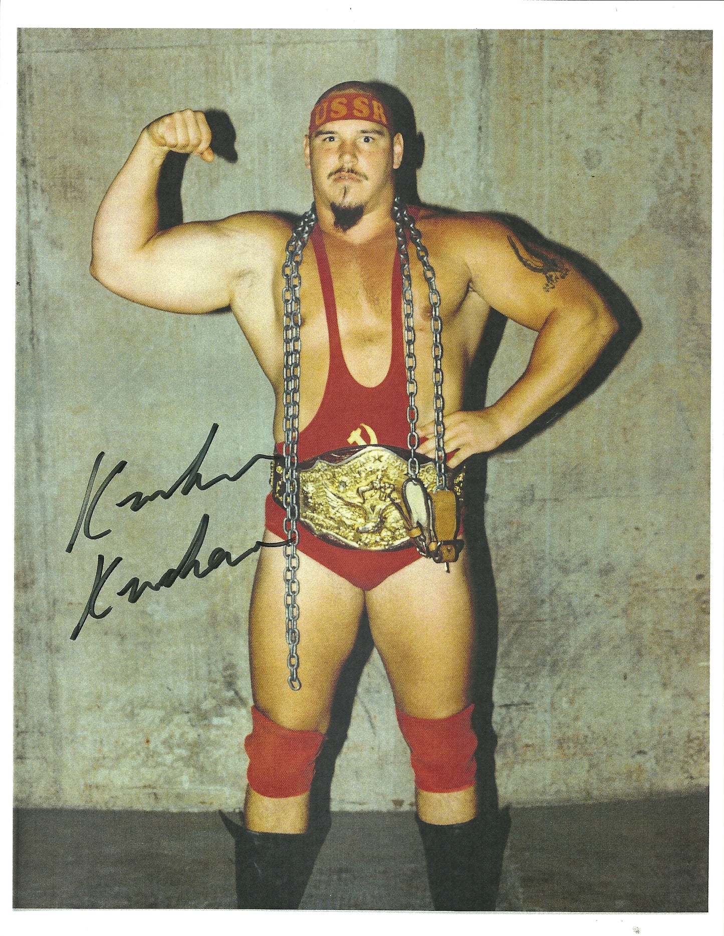 M322  Krusher Kruchchev  Autographed Wrestling Photo w/COA