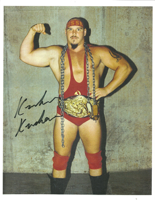 M322  Krusher Kruchchev  Autographed Wrestling Photo w/COA