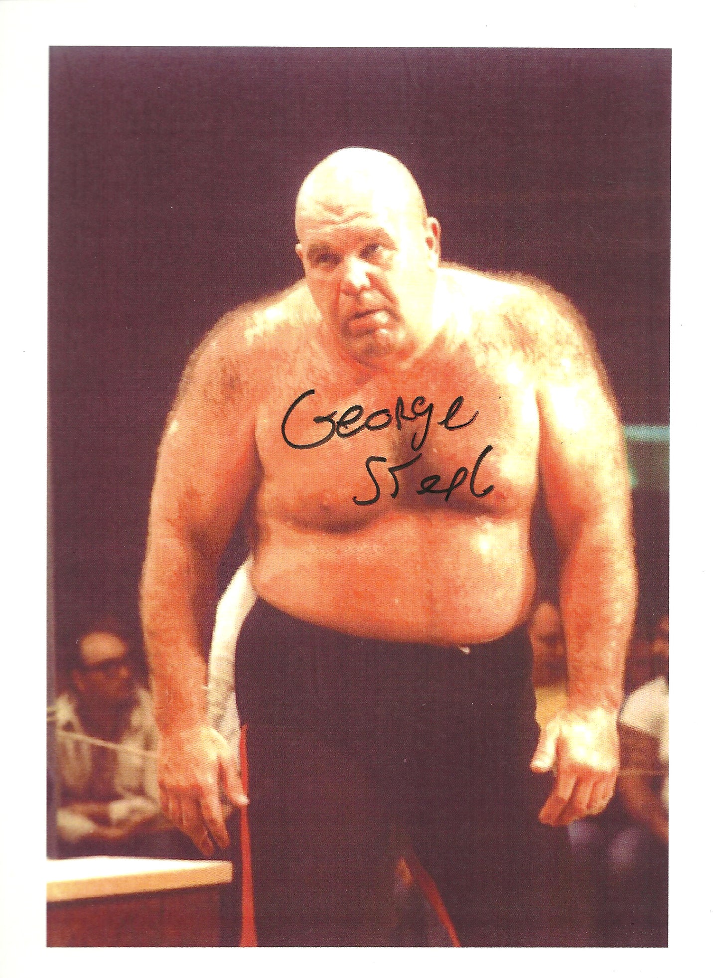 M325  George the Animal Steele ( Deceased ) Autographed Wrestling Photo w/COA