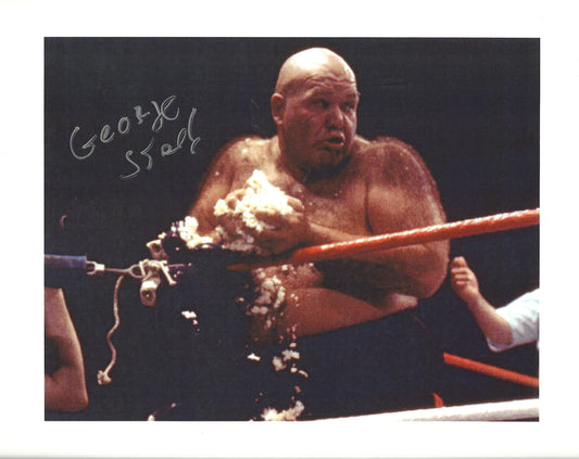 M326  George the Animal Steele ( Deceased ) Autographed Wrestling Photo w/COA