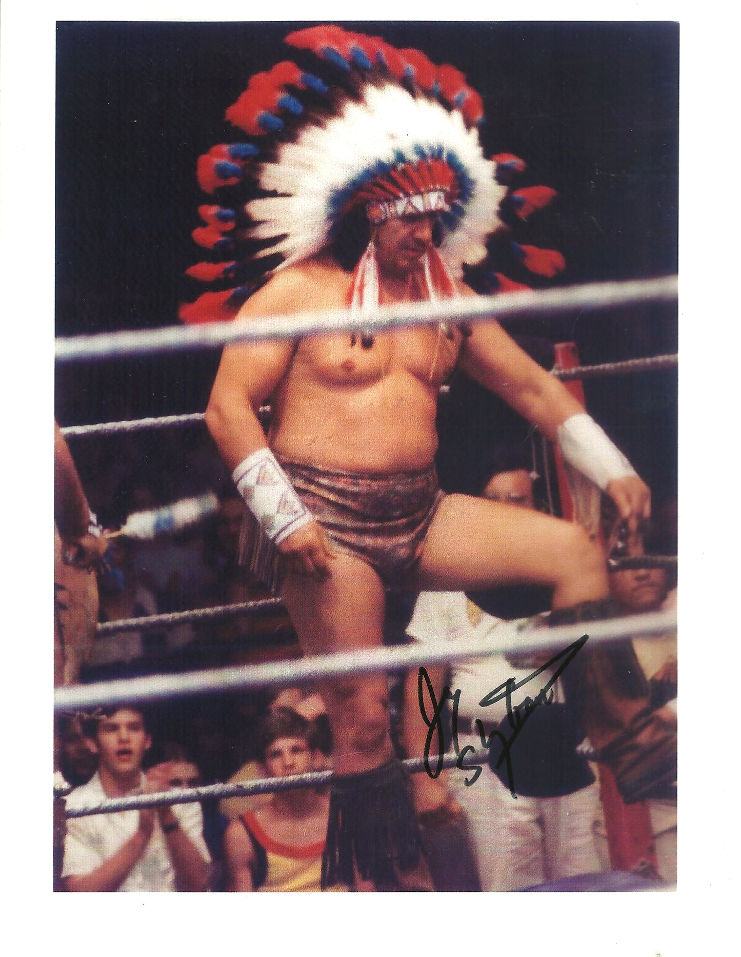 M327 Chief Jay Strongbow ( Deceased )Autographed Wrestling Photo w/COA