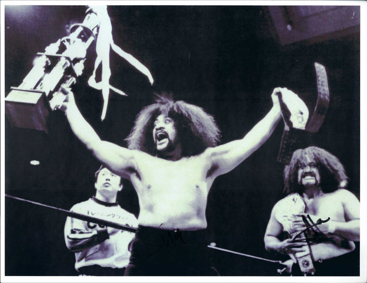 m3662  The Wild Samoans Autographed Wrestling Photo w/COA