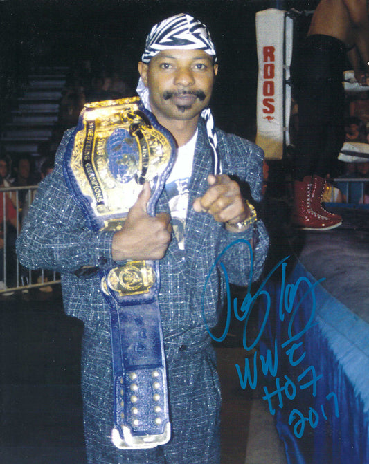 M3676  Teddy Long  Autographed Wrestling Photo w/COA