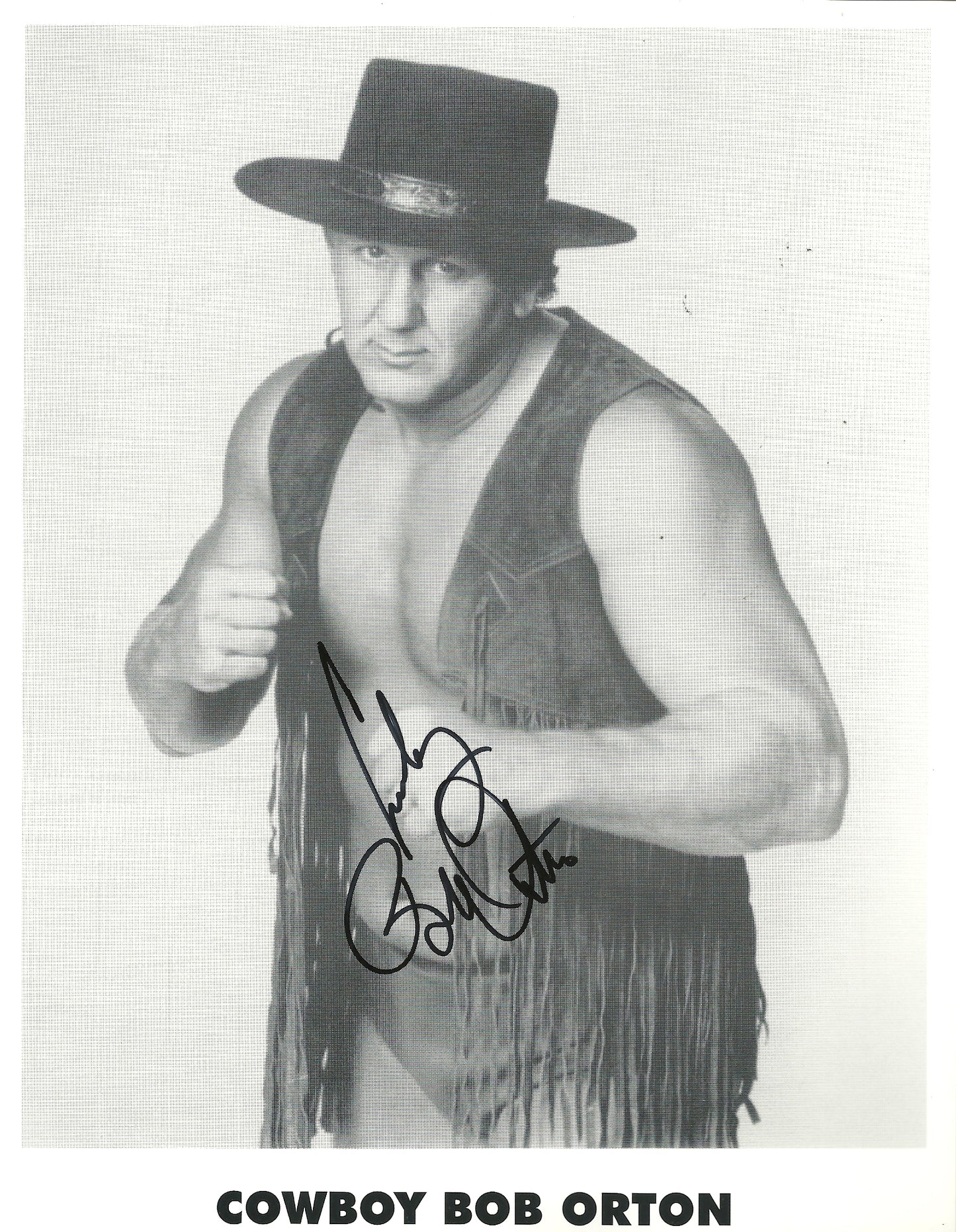 M370  Cowboy Bob Orton Autographed Wrestling Photo w/COA