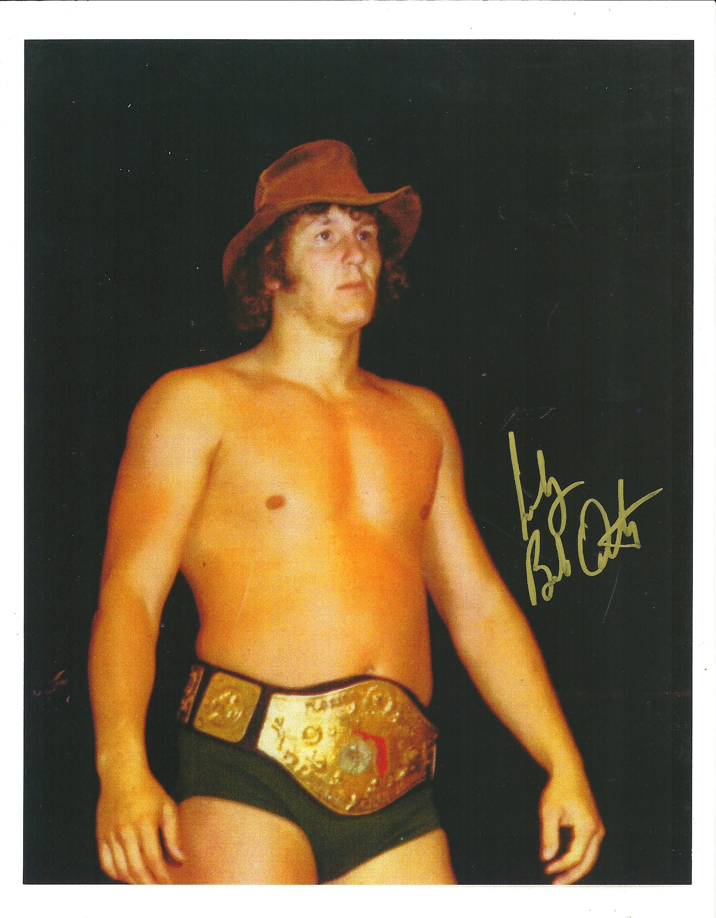 M371  Cowboy Bob Orton Autographed Wrestling Photo w/COA