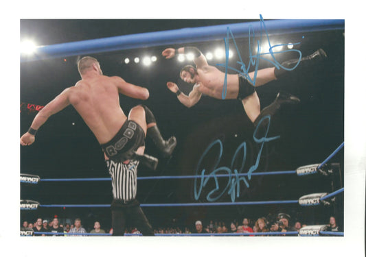 M382  Austin Aries  Bobby Roode  Autographed Wrestling Photo w/COA