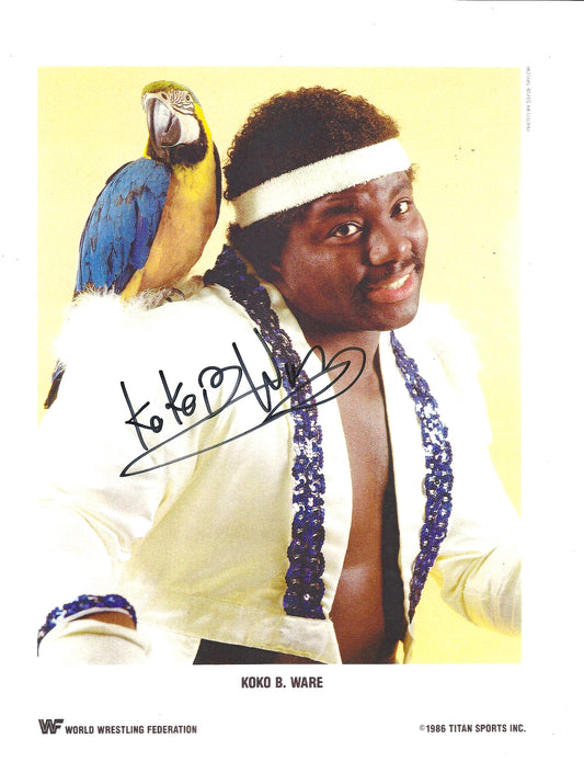 M388  Koko B. Ware Autographed Wrestling Photo w/COA