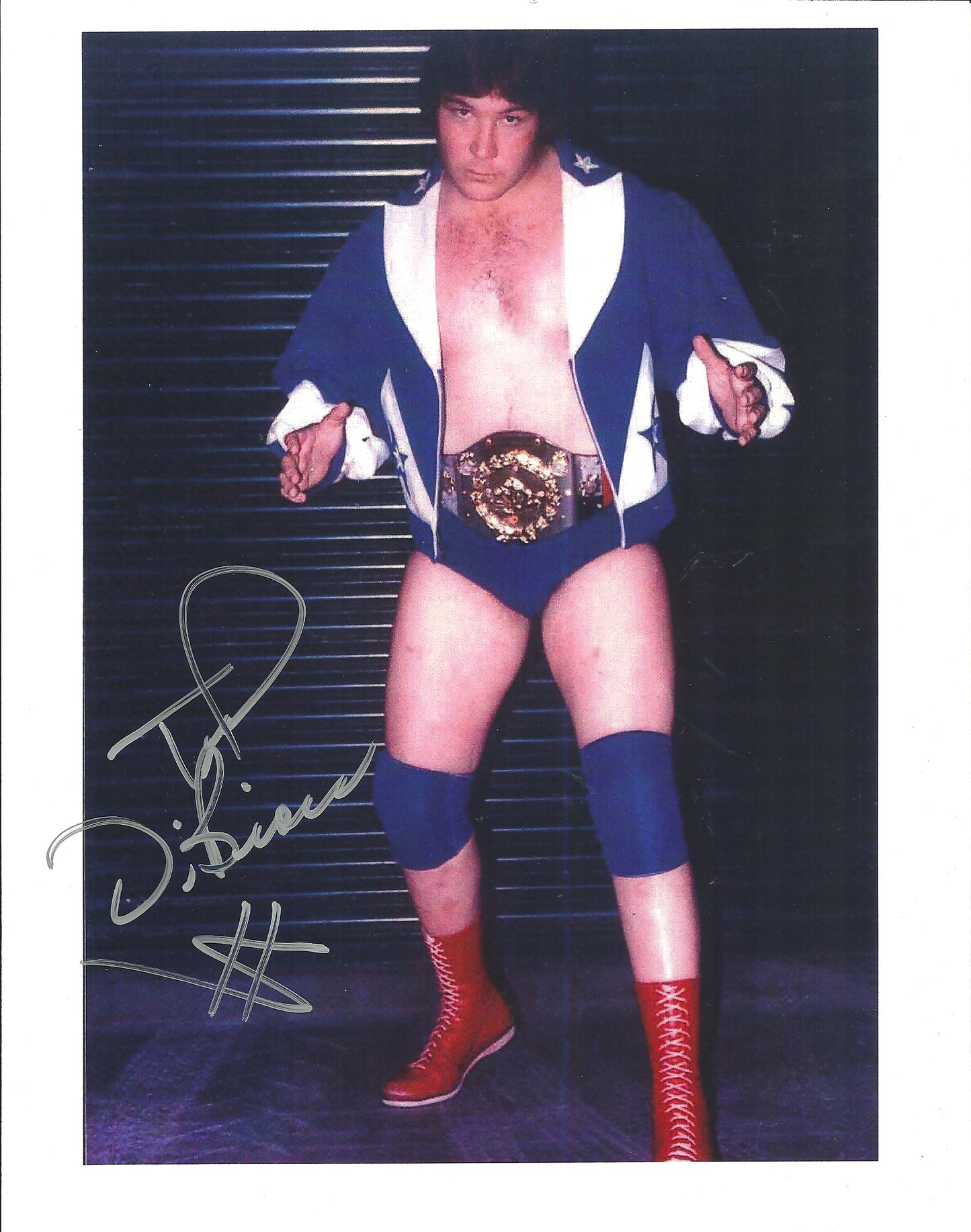 M407  Ted DiBiase Autographed Wrestling Photo w/COA