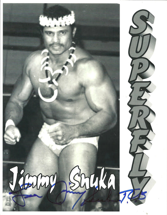 M411 Superfly Jimmy Snuka   ( Deceased ) Autographed Wrestling Photo w/COA