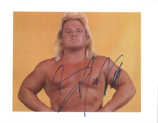 M421  Greg the Hammer Valentine Autographed Wrestling Photo w/COA