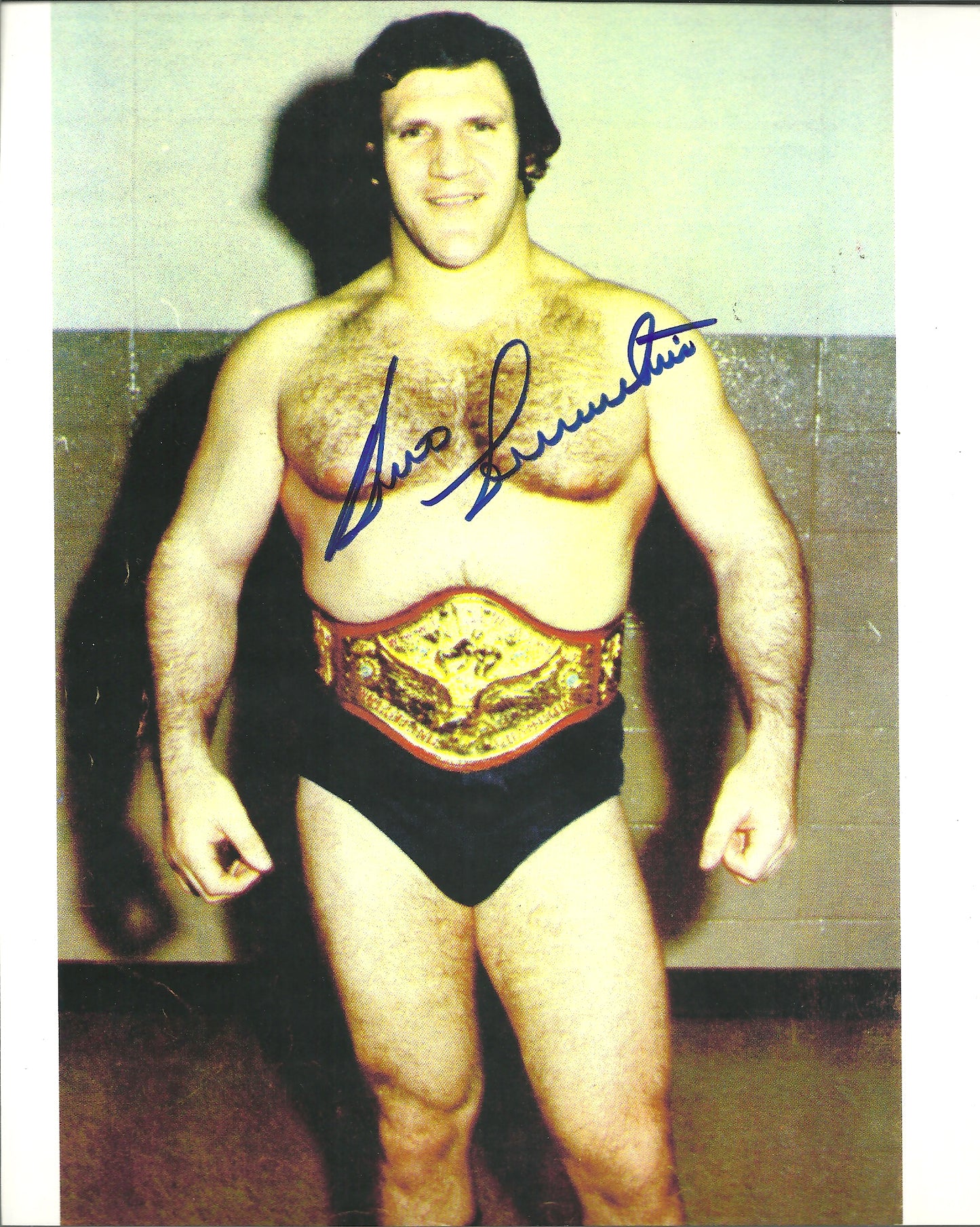 M427  The Living Legend Bruno Sammartino ( Deceased )  Autographed Wrestling Photo w/COA