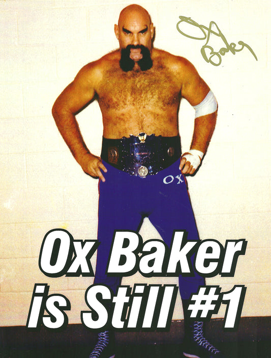 M442  Ox Baker ( Deceased ) Autographed Wrestling Photo w/COA