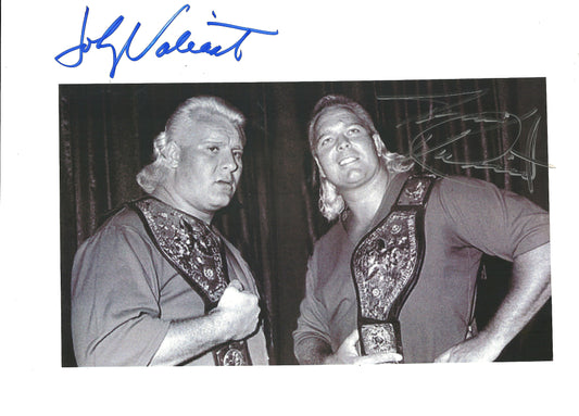M445 The Valiant Brothers ( Johnny Deceased ) Autographed Wrestling Photo w/COA