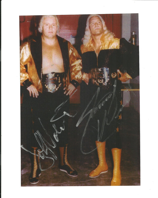 M448  The Valiant Brothers ( Johnny Deceased ) Autographed Wrestling Photo w/COA