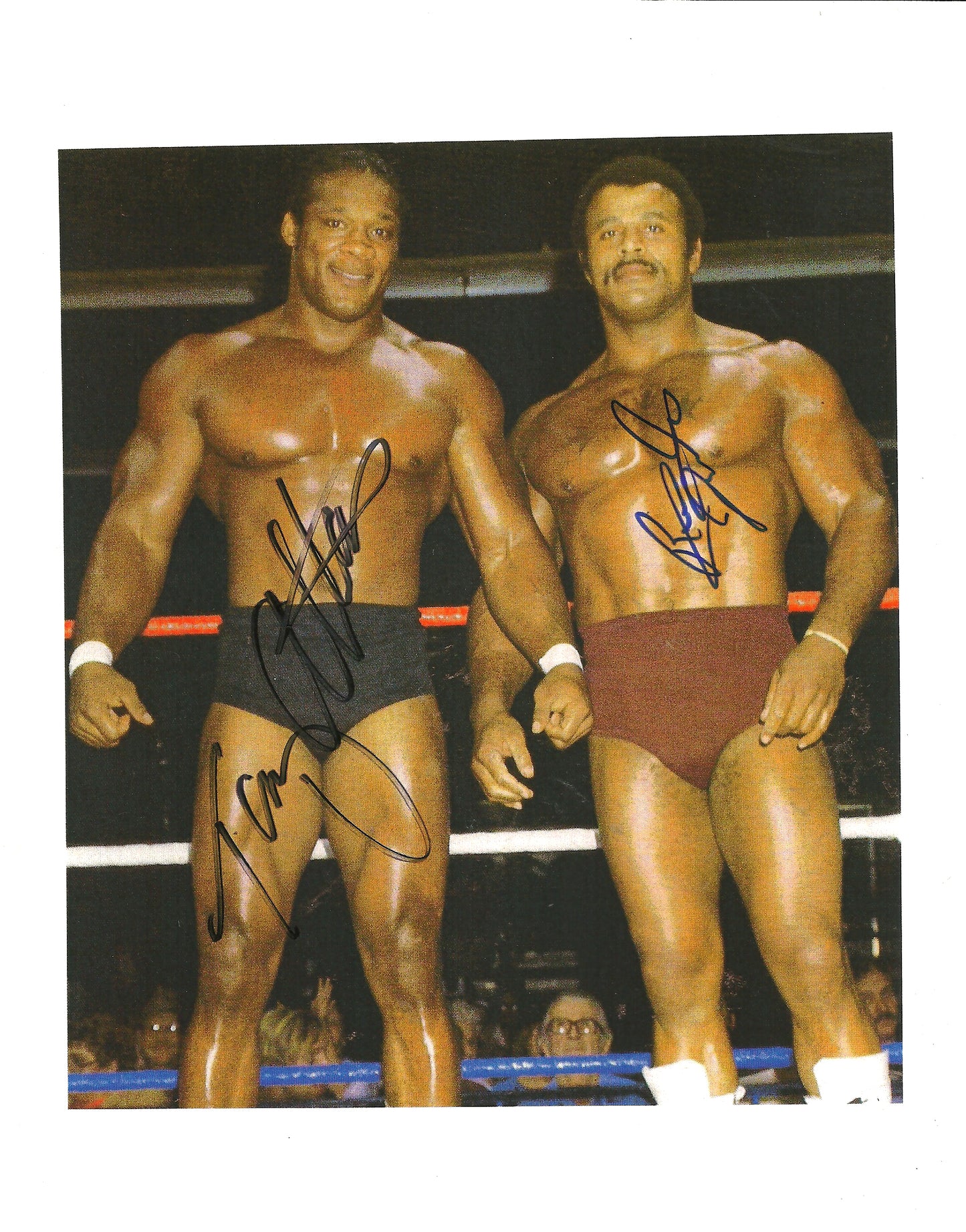 M452  Tony Atlas  Rocky Johnson ( Deceased )Autographed Wrestling Photo w/COA