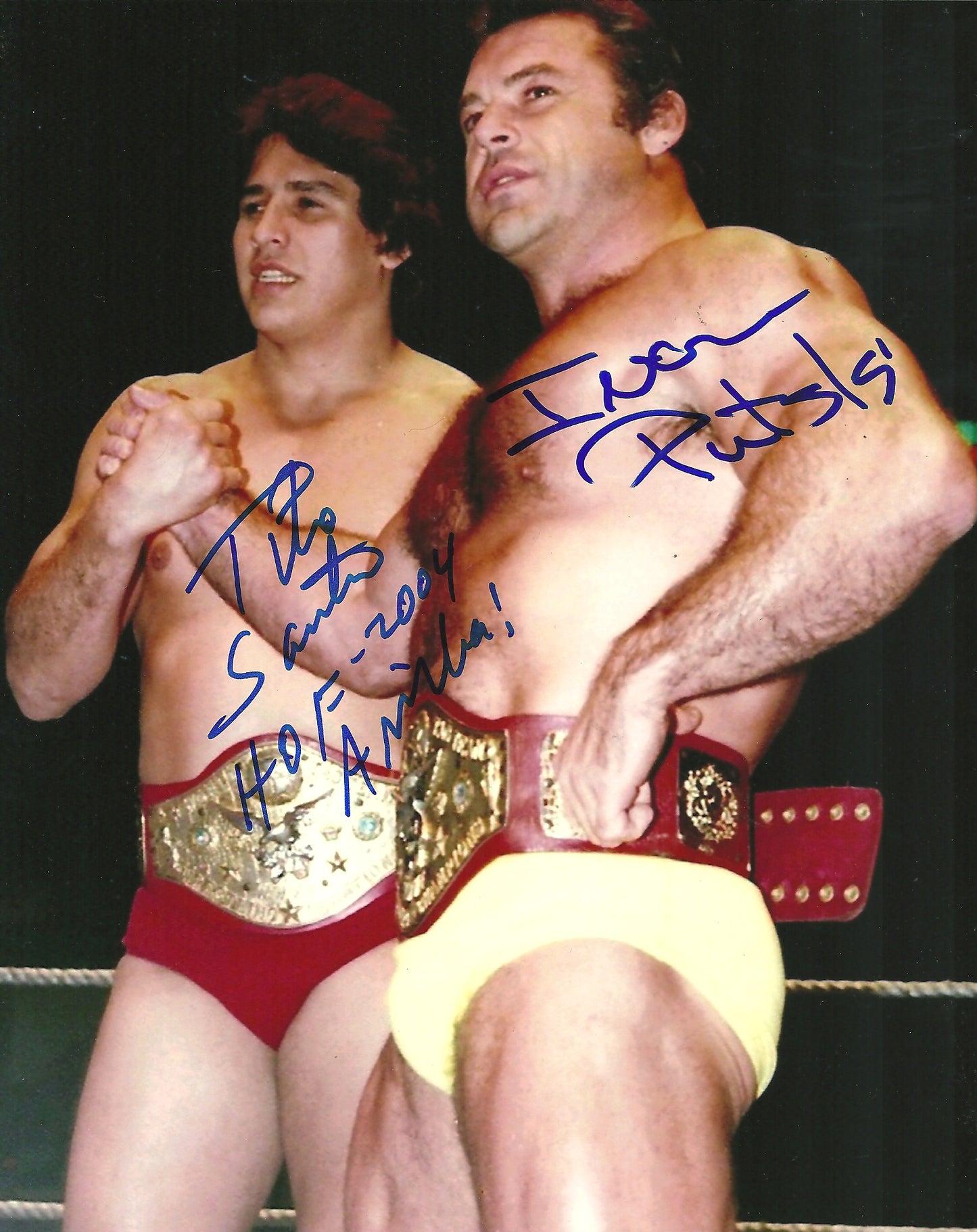 M461 Tito Santana  Ivan Putski  Autographed Wrestling Photo w/COA